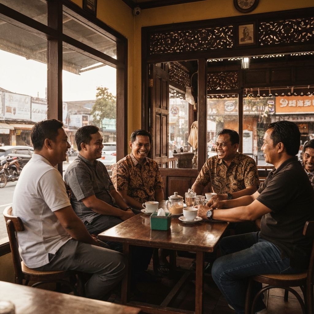 Social gathering at local coffee shop